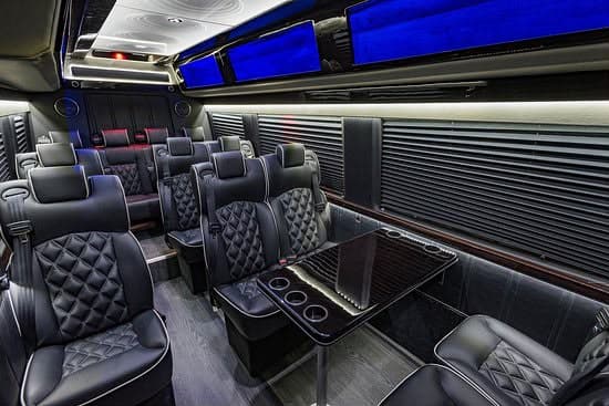 Luxury jet-style Sprinter van interior